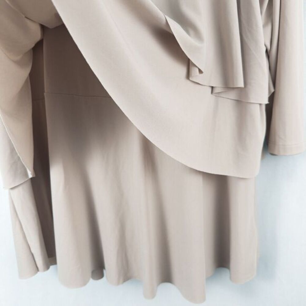 Susan Graver Liquid Knit Tiered 3/4 Sleeve Top Womens 1X Beige Stretch A220987 - Picture 10 of 16